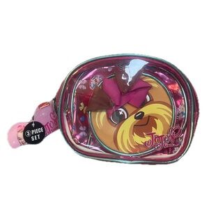 JoJo Siwa 3-Piece Pink Pouch Set With Jo-Jo & Her Dog